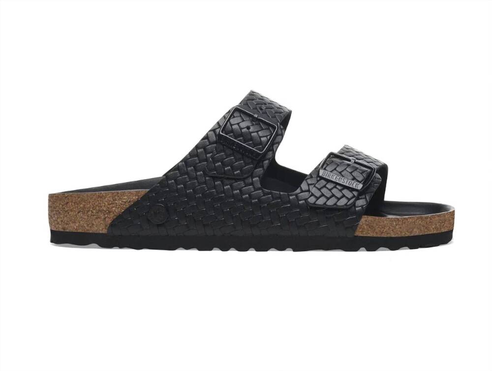NEW BIRKENSTOCK women's arizona rivet logo sandals in black